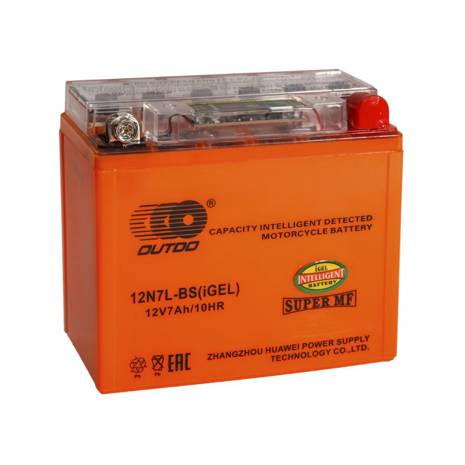 Мото аккумулятор 7Ah OUTDO 12N7L-BS iGEL (8Ah)