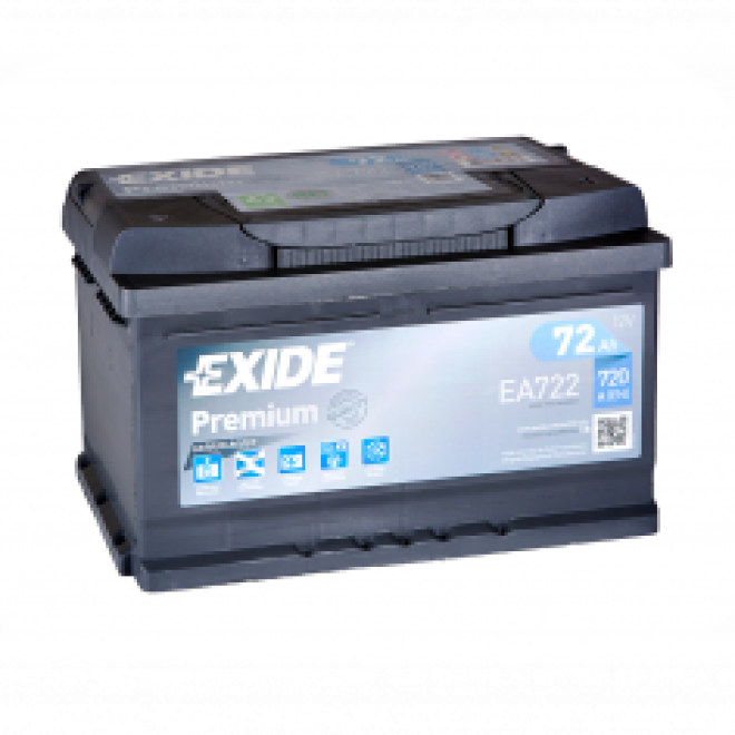 Автомобильный аккумулятор Exide Premium 72.0 (EA722) низкий