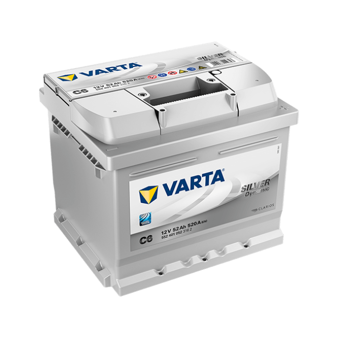 Автомобильный аккумулятор Varta C6 Silver Dynamic (552 401 052) 52Ah низкий