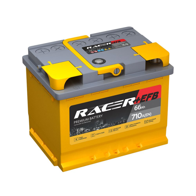 Аккумулятор RACER +EFB 66 пр (L2.1, AK)