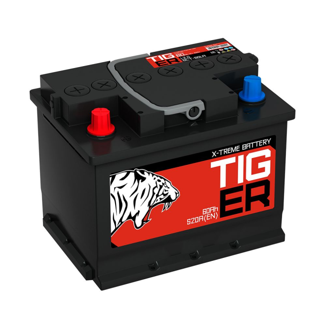 Аккумулятор TIGER 60 пр (L2.1, Красный, KN)