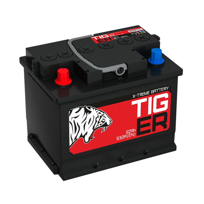 Аккумулятор TIGER 62 пр (L2.1, Красный, KN)