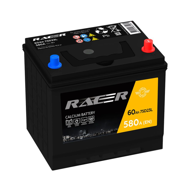 Аккумулятор RACER GT  60 обр (D23L, BL)