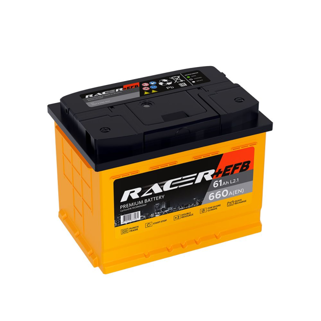 Аккумулятор RACER +EFB 61 пр (L2.1, KN)