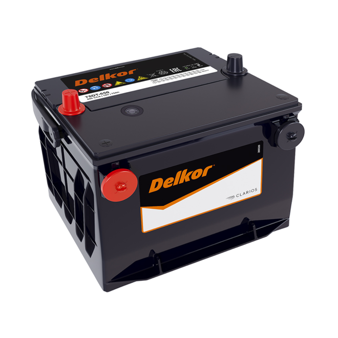 Аккумулятор DELKOR  75 (75DT-650 DUAL, бок кл, D23R)