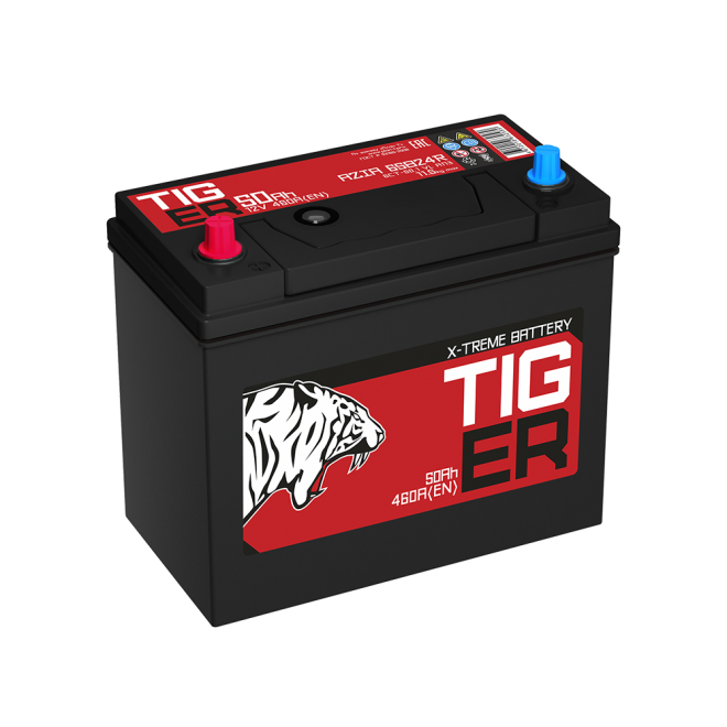 Аккумулятор TIGER  50 пр (65B24R, Красный, KN)