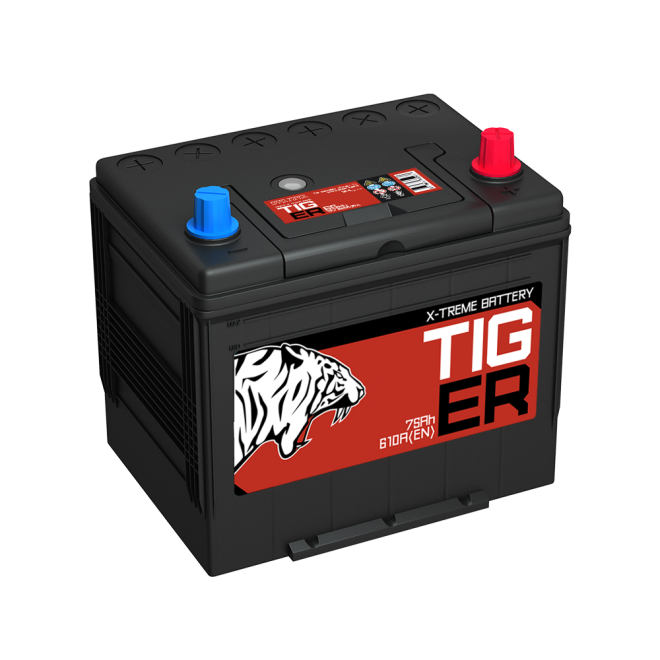 Аккумулятор TIGER  65 обр (75D23L, Красный, KN)