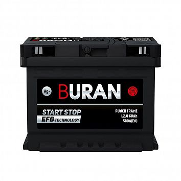 Автомобильный аккумулятор BURAN EFB 60.0 фото 354x354