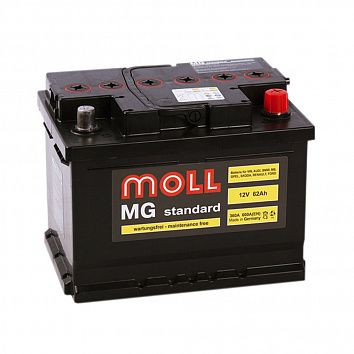 Автомобильный аккумулятор MOLL MG Standart 62.0 (R) фото 354x354
