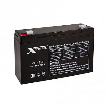Аккумулятор Xtreme VRLA 6v  12Ah (OT12-6) фото 354x354