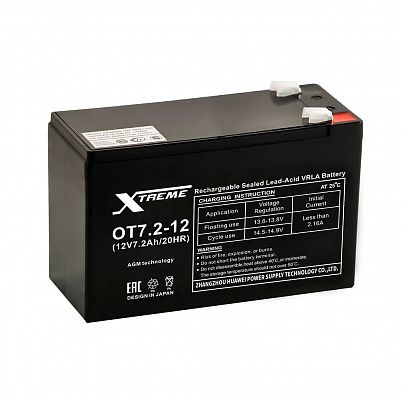 Аккумулятор Xtreme VRLA 12v  7.2Ah (OT7.2-12) фото 401x401