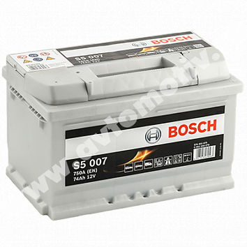 Автомобильный аккумулятор Bosch S5 74.0 низкий фото 354x354