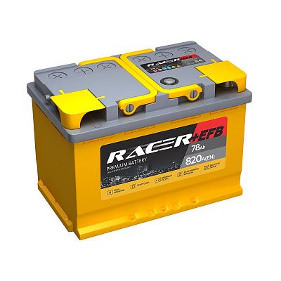 Автомобильный аккумулятор RACER+EFB 78.0 фото 400x400